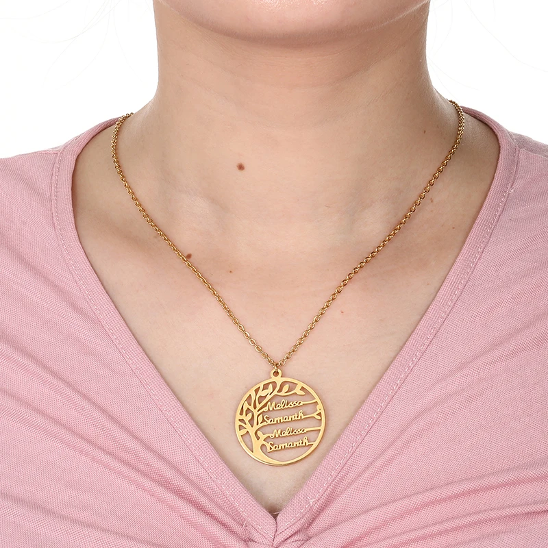 Дерево жизни индивидуальное имя ожерелья профессиональные 4 имени можно