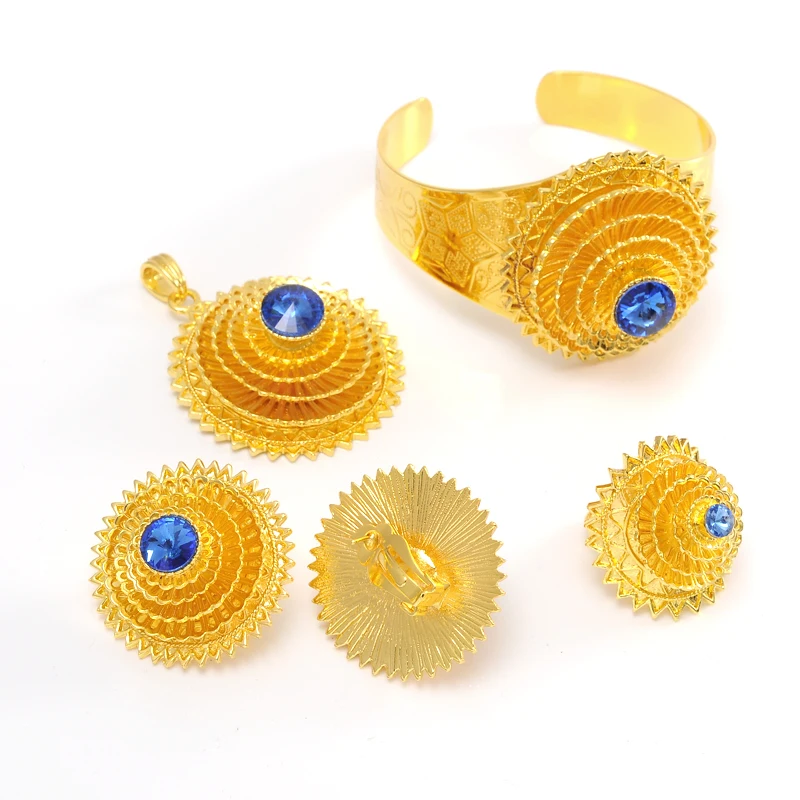 Ethiopian Jewelry set Gold Hair Pice/Pendant Chain/Earing/Ring/Hair pin/Bracelet Eritrea Africa Habesha Wedding item | Украшения и