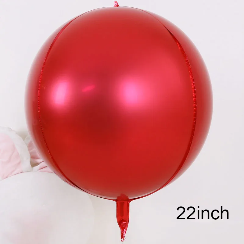 Red 1 шт. розовое золото 4D 22 дюймов круглые шары из алюминиевой фольги градиентный цвет металлические шары для свадьбы и дня рождения Детские вечерние украшения - Цвет: Red