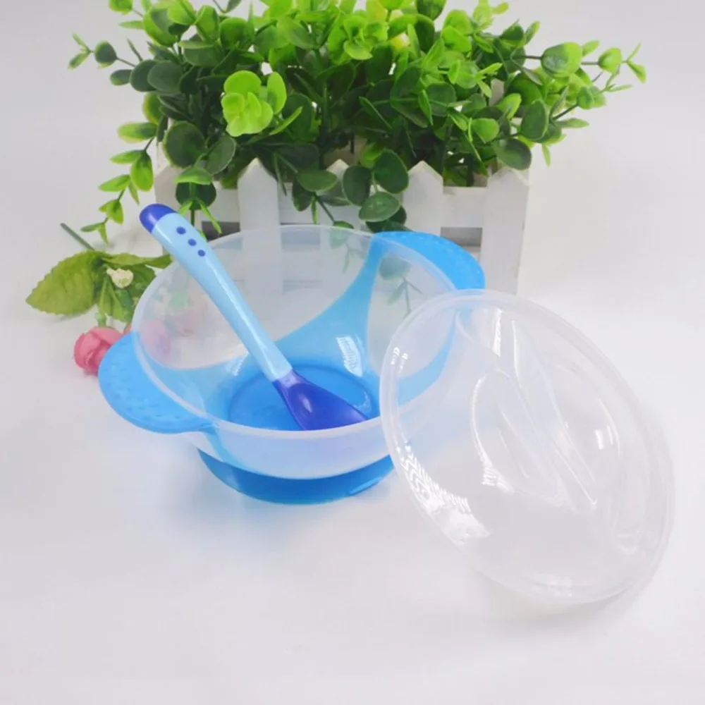 Чаша с термочувствительной ложкой и крышкой для кормления ребенка | Мать ребенок