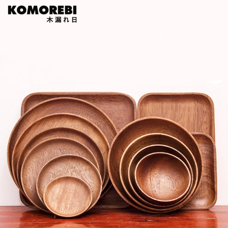 Деревянная тарелка из бука в китайском стиле | Дом и сад