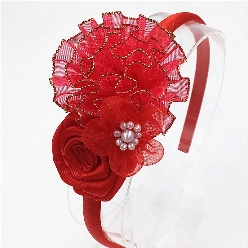 Женская Кружевная повязка на голову с крупными цветами|girls hair accessories|hair accessoriescute