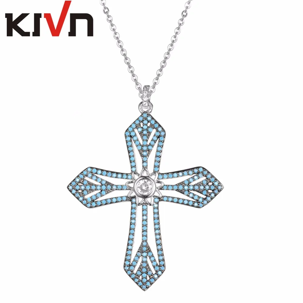KIVN модные ювелирные изделия паве Королевский Синий CZ кубический цирконий