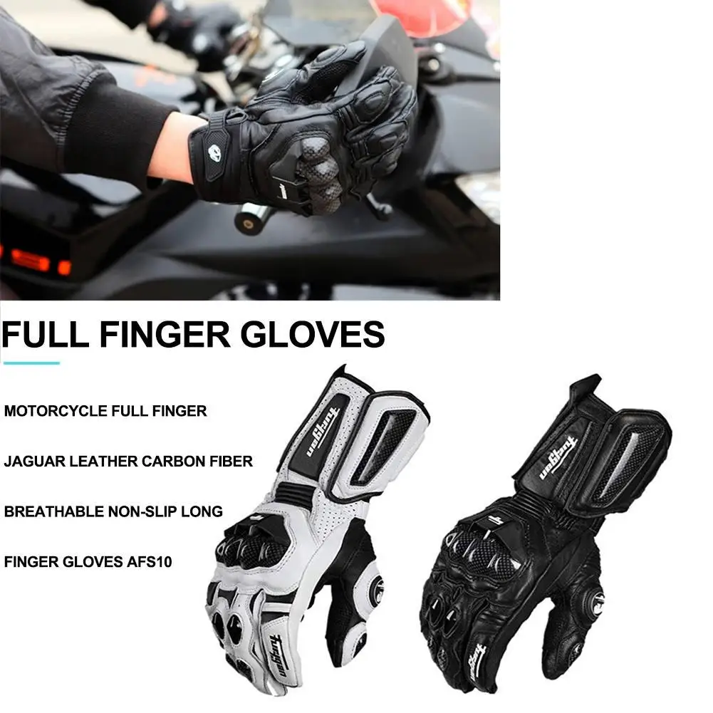 

Motorcycle Gloves Full Finger Touch Screen Leather Non-Slip Motocross Motos Luvas Guantes Protective Gear Gloves Black White