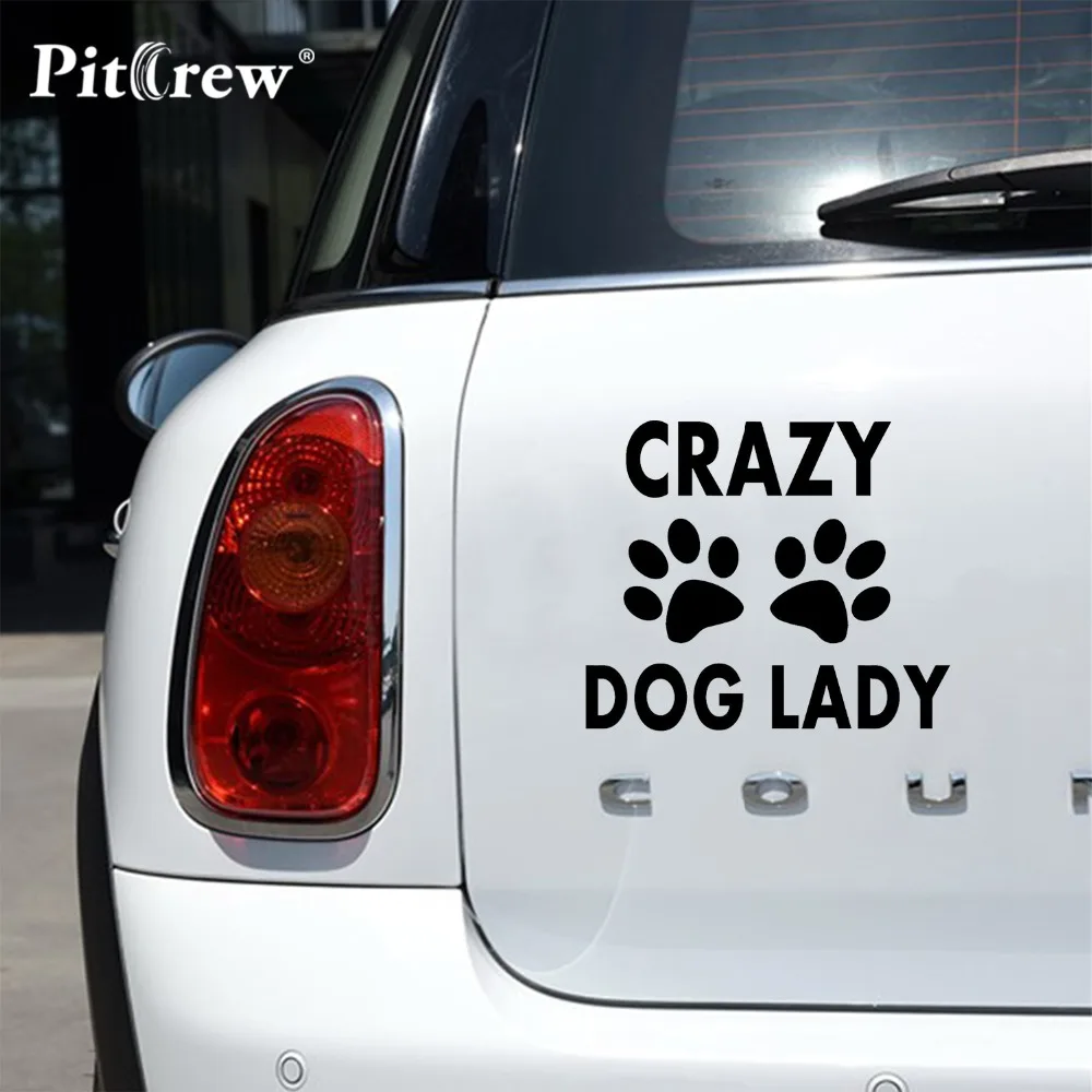1 шт. Высокое качество Милая собачья лапа печать Надписи Искусство Crazy Dog Lady стикер