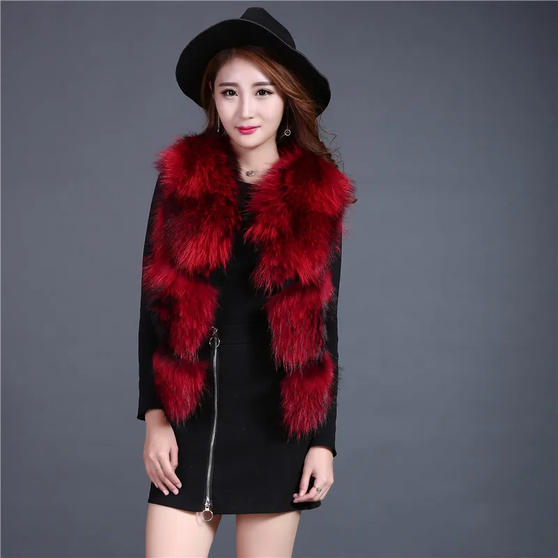 2017 Новый мех енота женский короткий енотовый на плече | Женская одежда