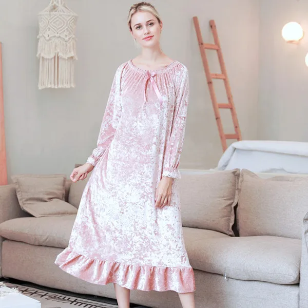 Fdfklak M XXL размера плюс Осенняя Новая женская ночная рубашка Женское ночное белье
