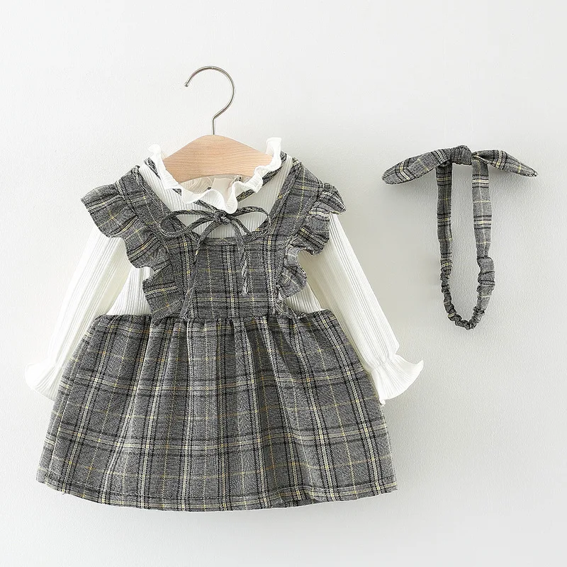 Милое Сетчатое платье с бантом для маленьких девочек Vestido Infantil длинными рукавами