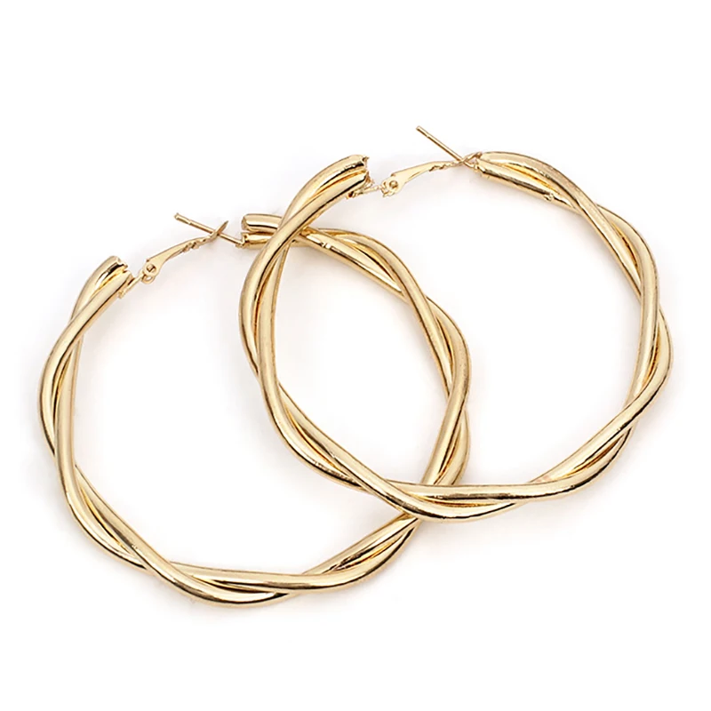 Женские серьги-кольца большие геометрические серьги золотого/серебряного цвета