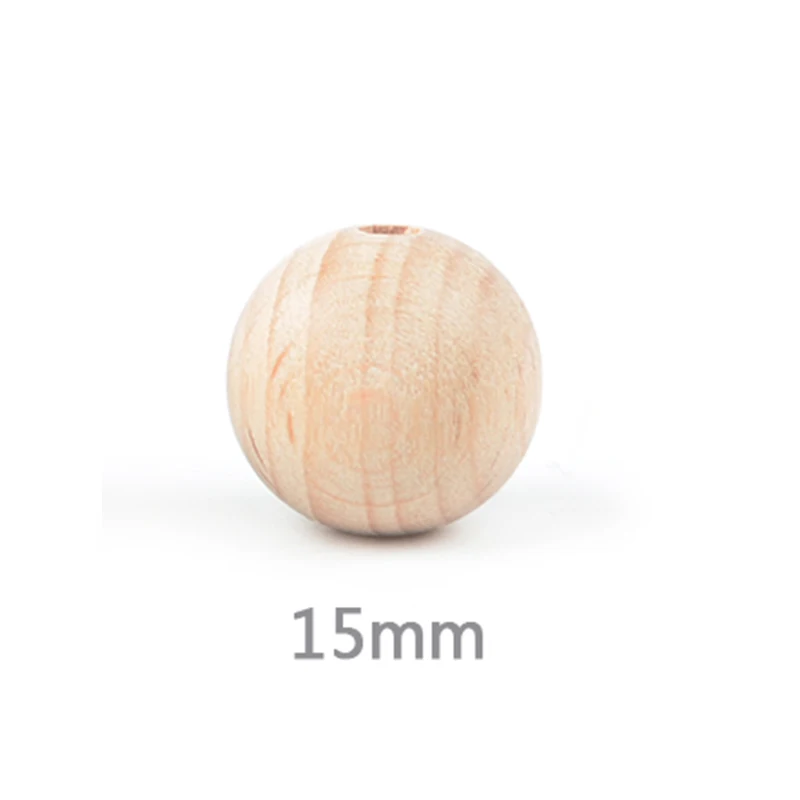 15mm LOFCA 12/15/20 mm Wooden Beads 30pcs/lot Natural Wood Beads DIY Jewelry Making Baby Toys Wooden Beads Jewelry Wholesale - Цвет: 15mm