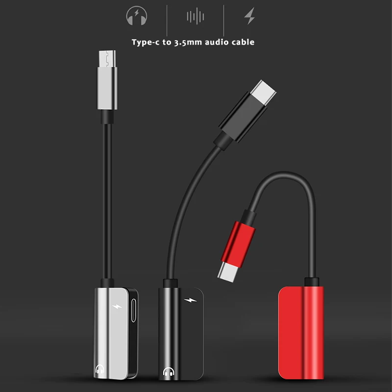 Аудиоадаптер 2 в 1 с разъемом типа C на 3 5 мм USB для разъема Lightning Huawei P20 Pro AUX кабель
