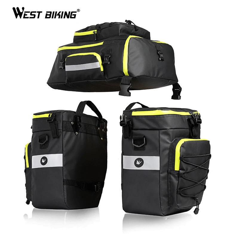 

Велосипедная Сумка-переноска WEST BIKING 75L для горного велосипеда, задняя стойка, велосипедная Фотосумка, 3 в 1, велосипедные двухсторонние Сумки...