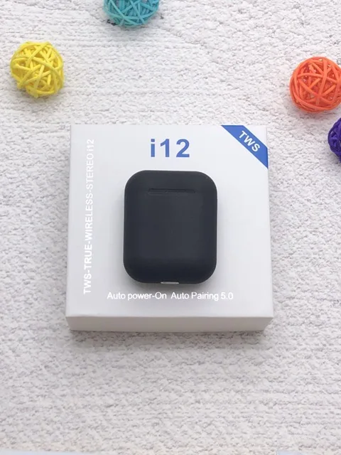 i12 black Перевозка груза падения i12 наушники-вкладыши TWS Bluetooth 5,0 наушники двойной звонки Smart Touch наушники для iPhone Samsung Xiaomi Huawei Pk I9s I7s I10 наушники - Цвет: i12 black
