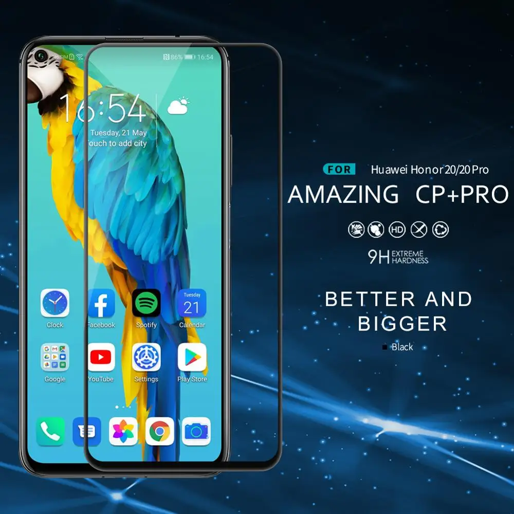 Huawei Honor 20 Pro Защитное стекло для экрана Nillkin CP + Полное покрытие защитное защитная