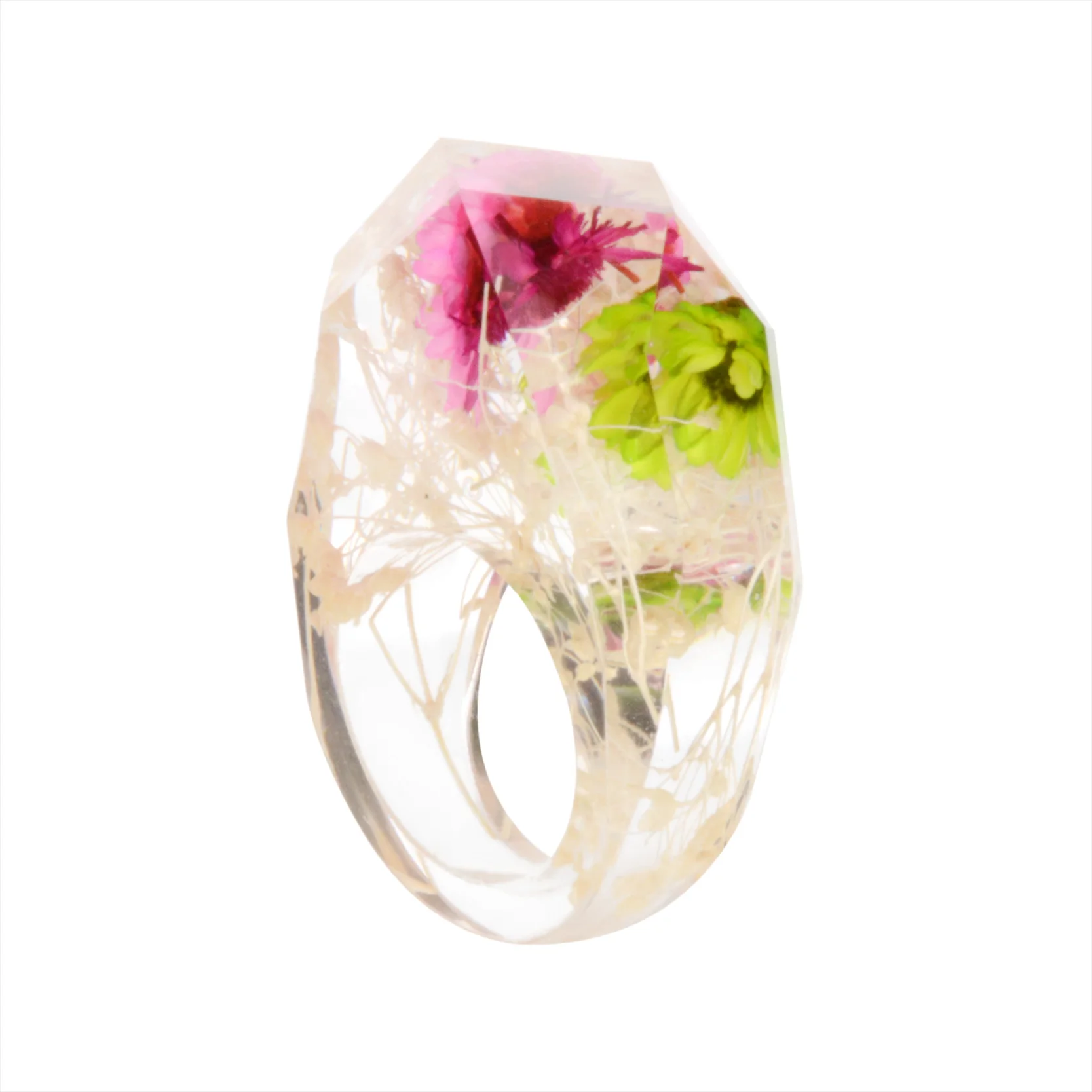 Женское кольцо из смолы с кристаллами и цветными цветами|band ring|resin ringring finger |