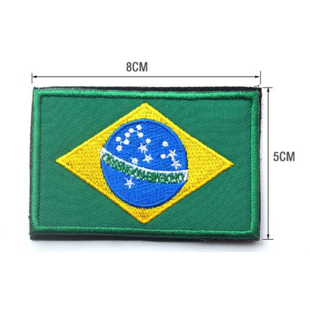 Десять шт много 3D Вышивка Чехол для телефона на руку флаг Бразилии патч Дании