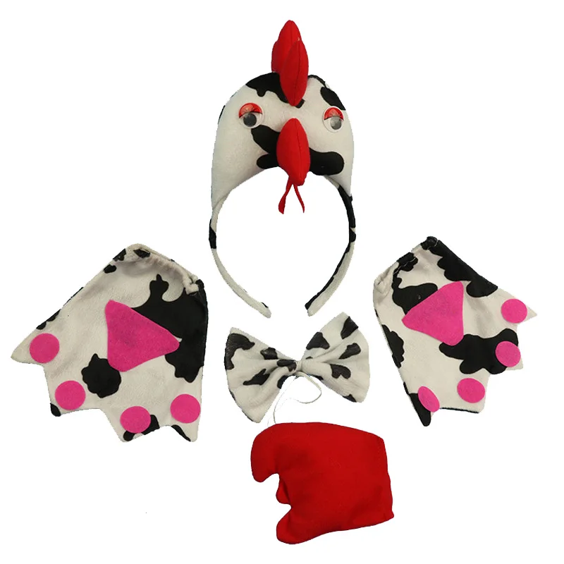 Детская белая 3D Курочка для мальчиков и девочек повязка на голову цыпленок с