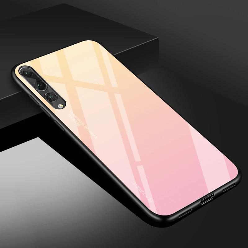 Градиентный телефонный чехол для huawei Y5 Y9 Y6 Y7 рro рrime P30 P20 Pro Lite красочные Стекло крышка чехол для Honor 8S 8A 8X 10i 20i