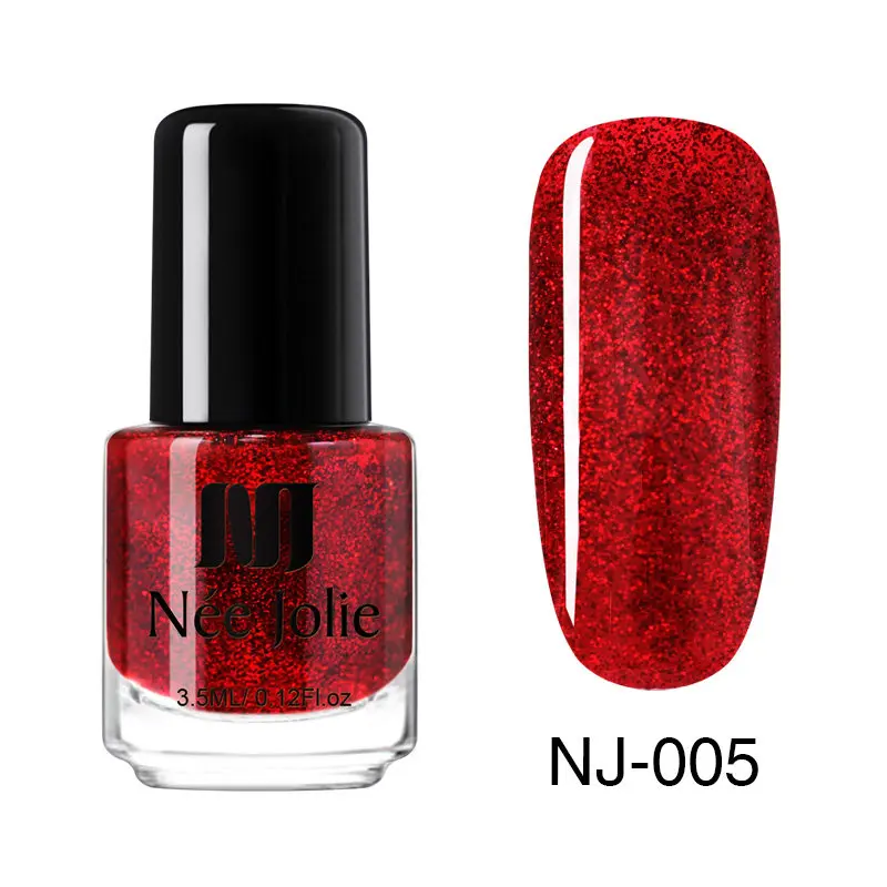 3.5ml glitter-05 NEE JOLIE Серебряный Блестящий лак для ногтей Быстросохнущий Черный Фиолетовый матовый лак для ногтей лак для маникюра для дизайна ногтей - Цвет: 3.5ml glitter-05