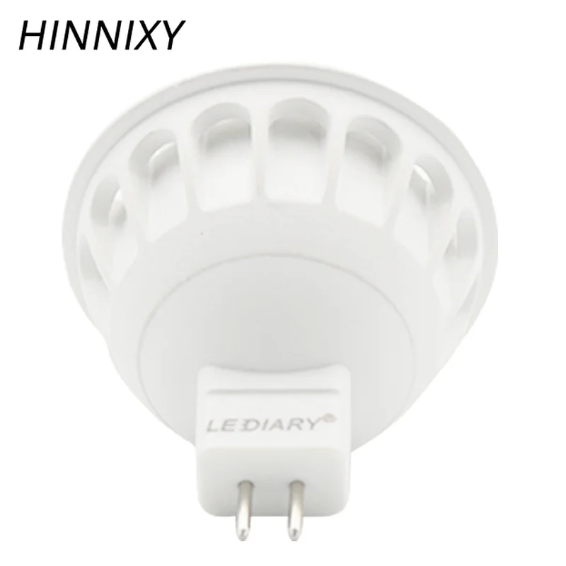 Hinnixy 6 шт./лот Светодиодная лампа MR16 GU5.3 5 Вт 12 В/100 240 в 3000 К/6000 К белый корпус из ПК JCDR