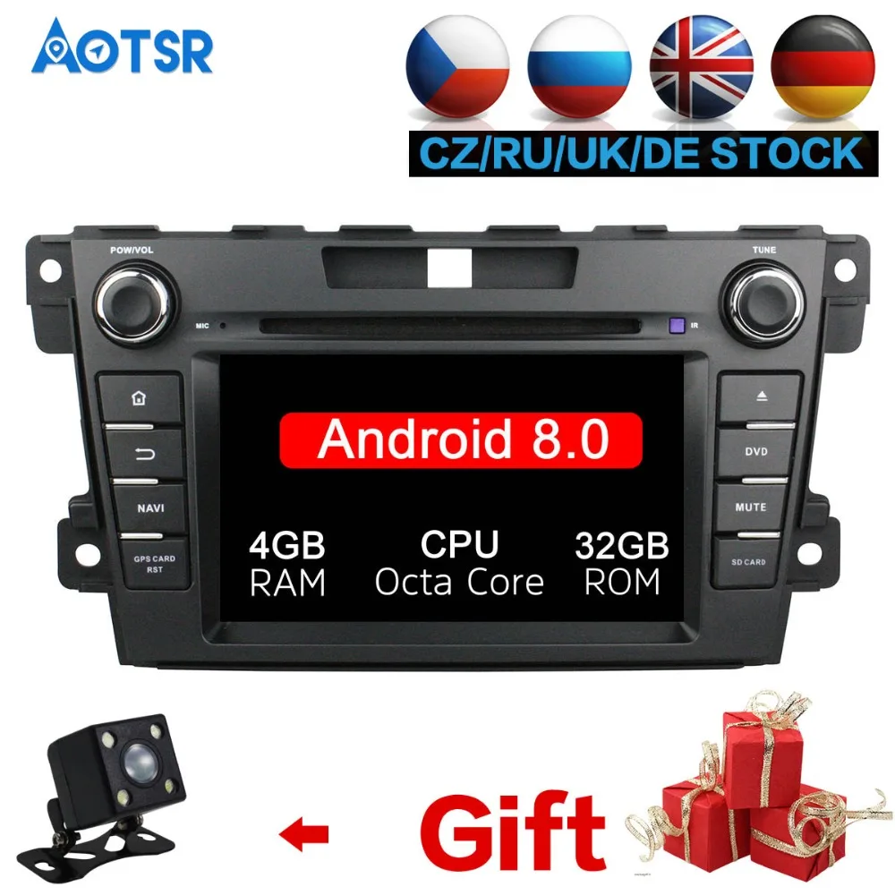 Android 8 0 4 + 32G автомобильный DVD плеер GPS навигации для Mazda CX 7 2008 2015 головное