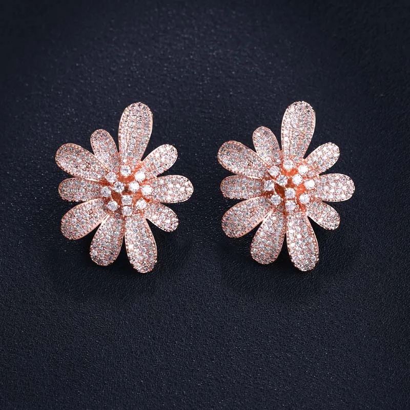 Лучше 2018 новые женские хрустальные бижутерия в виде цветка массивные серьги