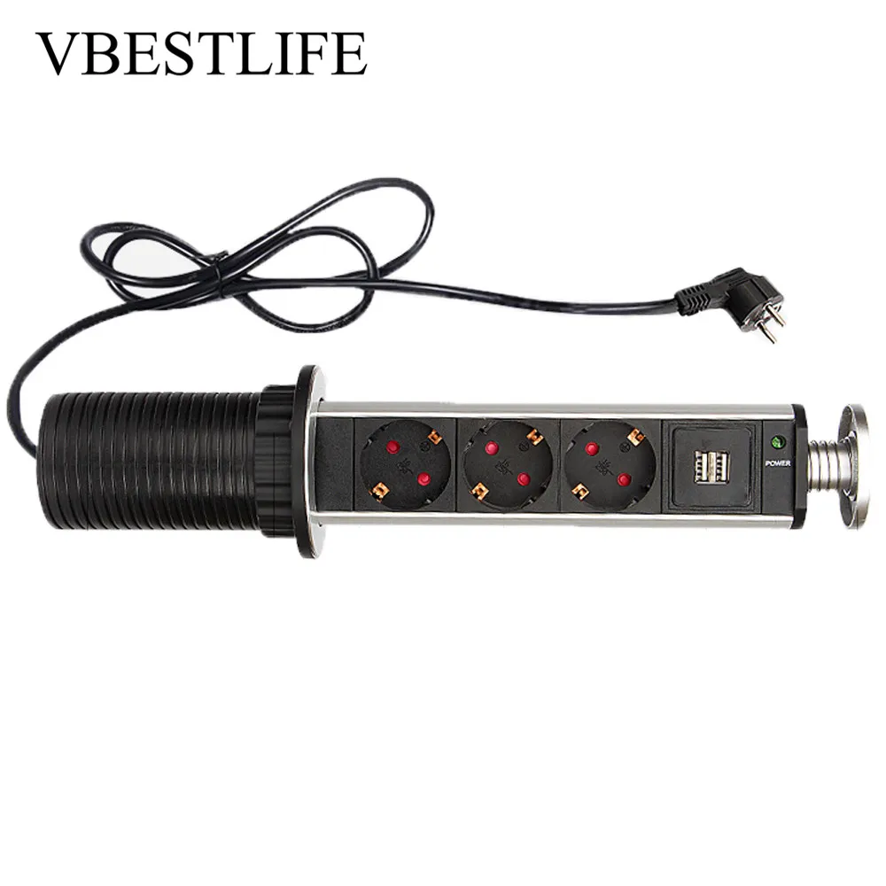 Штепсельная Вилка USB для дома выдвижная кухонная розетка офисного стола розетки