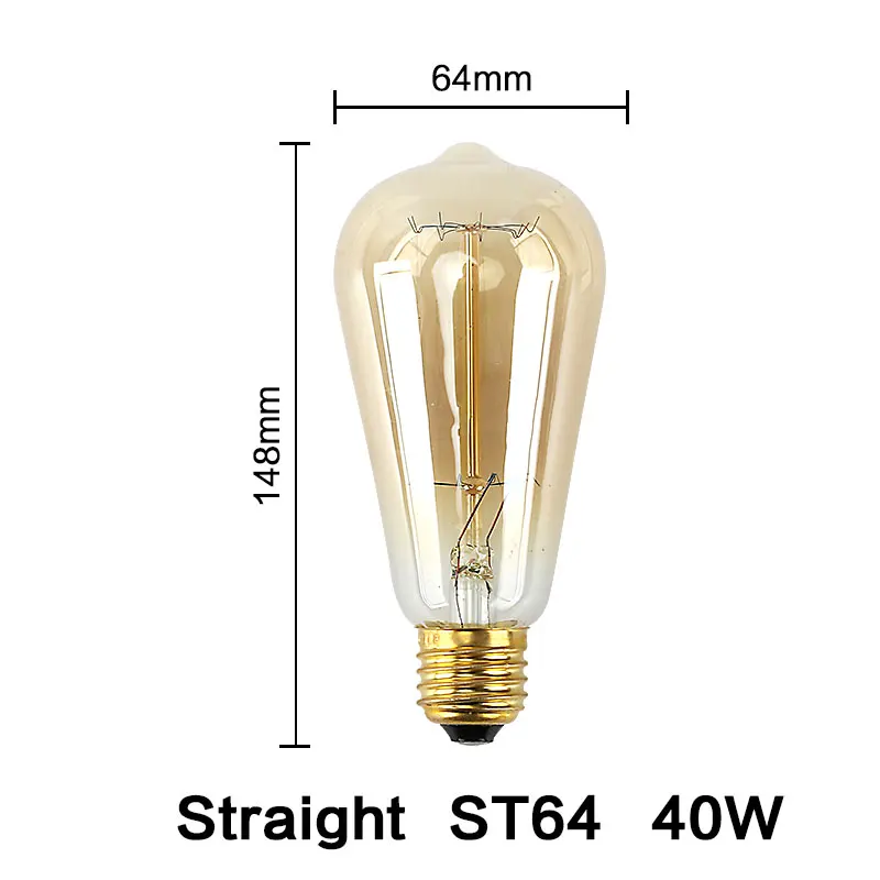 ST64 Spiral 40W 10 шт./лот, Ретро стиль, Ретро стиль, лампа накаливания Эдисона, 220 В, люстра, Подвесная лампа, светильник E27, лампа накаливания Эдисона, лампа накаливания, светильник - Цвет: ST64 Spiral 40W