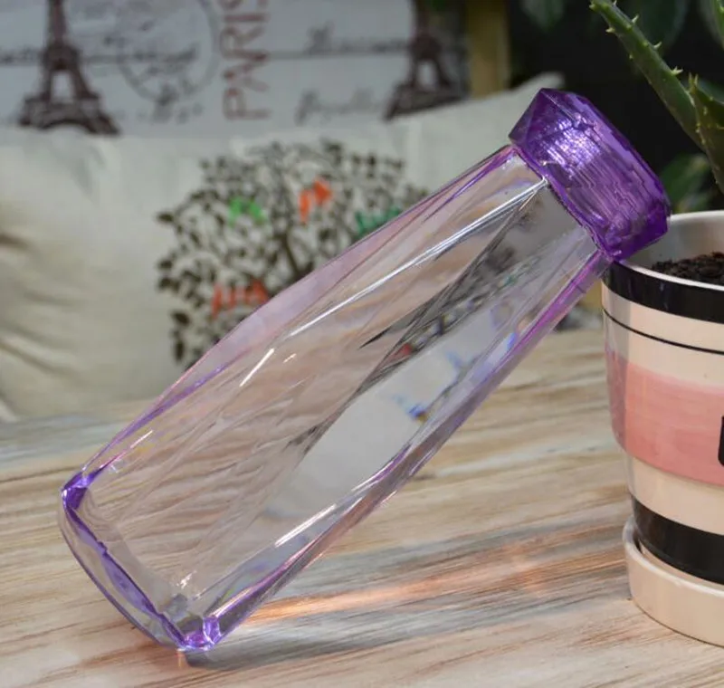 Purple 620 мл креативная Спортивная бутылка для воды Garrafas My Summer, Алмазный флакон, пластиковая бутылка для воды Botella De Agua - Цвет: Purple
