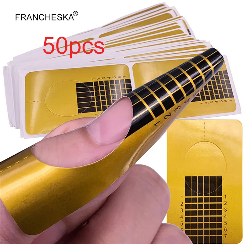 Nail Form 50pcs Francheska 15 мл строительный гель набор для наращивания ногтей Удлинительный УФ-гель лак формы для наращивания ногтей лак для ногтей - Цвет: Nail Form 50pcs