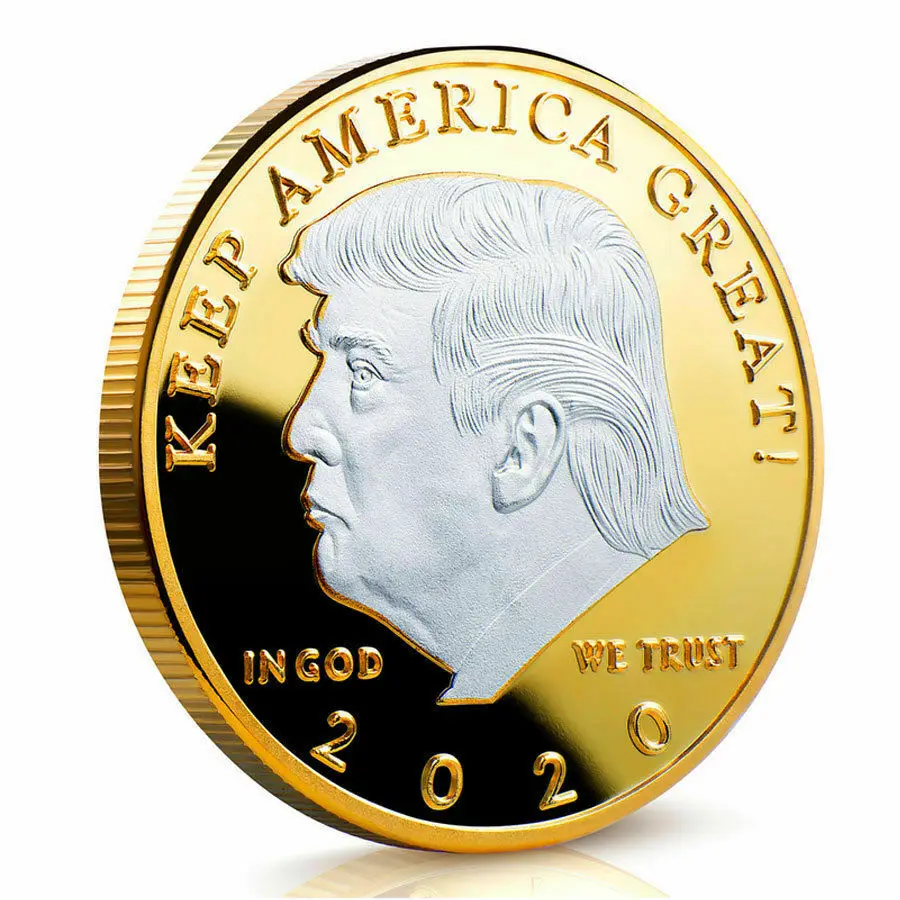 1 шт., президент Дональд Трамп, посеребренные золотые памятные коллекционные монеты с орлом, подарочные монеты - Цвет: 2