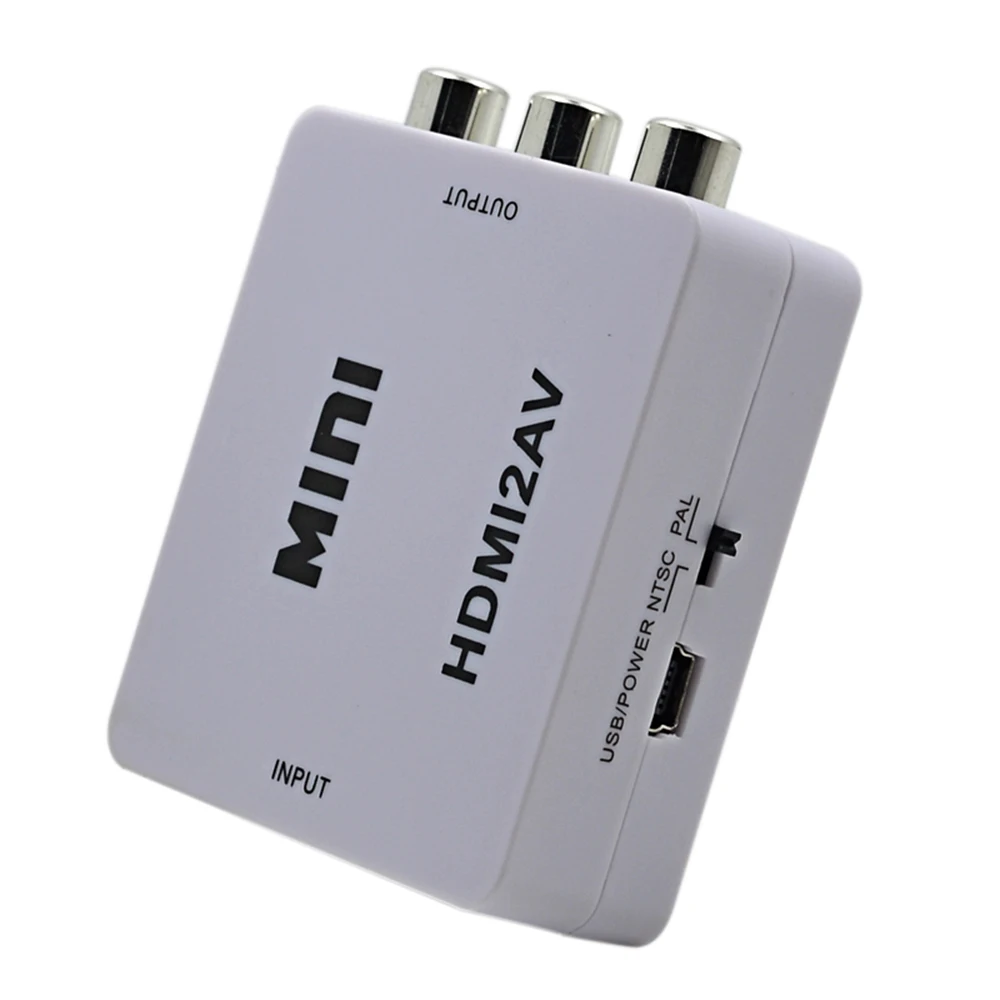 Composite HDMI To RCA AV/CVBS Adapter Support HD 1080P Mini 2AV Video Converter BOX For PC/PS3/VCR/DVD PAL/MTSC |