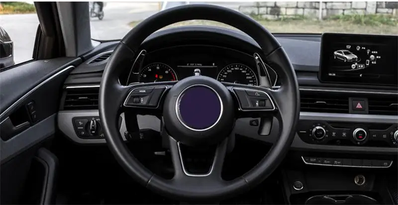 Black Автомобильный Стайлинг для Audi A4 B9 A5 рулевое колесо сдвиг весло расширение рычаги замена крышки Sitcker интерьер авто аксессуары - Название цвета: Black