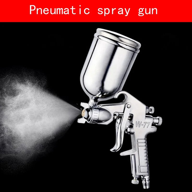 

Portable gravity type W-77G Pneumatic spray gun with non-corrosive alloy pot diameter100*150mm for Wooden Furniture car wall