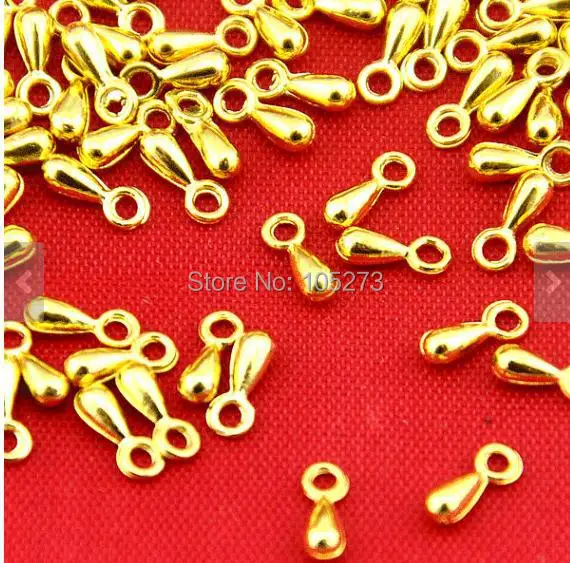 200 шт. позолоченные мини-подвески в виде капли от дождя 2 х7 мм