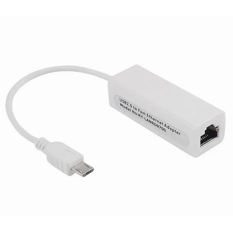 Белый микро Usb к RJ45 конвертер Ethernet сеть Lan адаптер карта для Win XP 7 8 Android планшета |