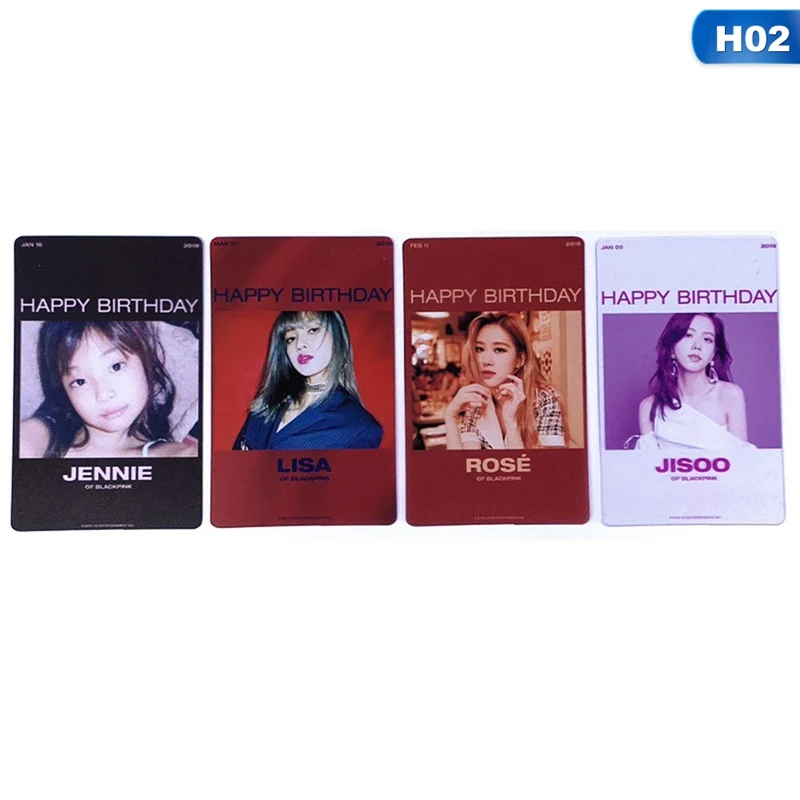 4 шт./компл. Kpop Blackpink из прозрачного ПВХ с фотографией Дженни Роза коллективных открытки с днем рождения HD Фотокарта