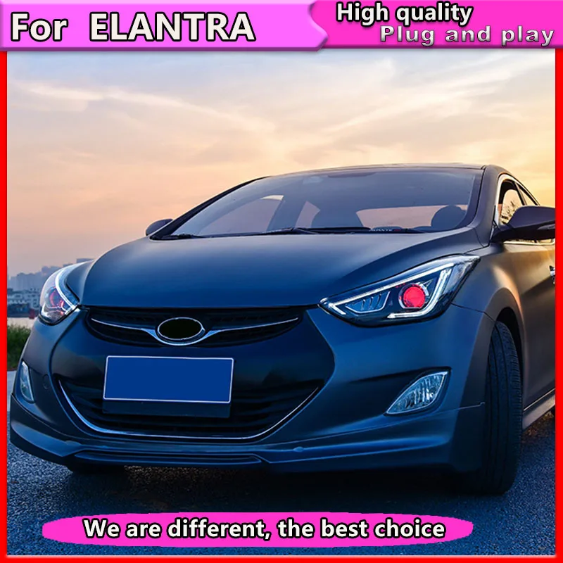 

Car Headlight for Hyundai Elantra Headlights 2012-2016 LED Headlight DRL Bi Xenon Lens High Low Beam Parking Headlight assembly