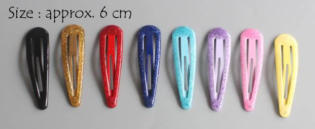 Size 6 CM 100 шт./партия, защелкивающиеся зажимы для волос для девочек, аксессуары для волос, подарок на день рождения - Цвет: Size 6 CM