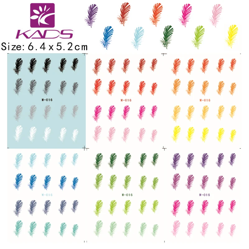 KADS БОЛЬШОЙ 6 ЛИСТОВ/КОМПЛЕКТ. Красочные Воды пропуск Ногтей Наклейки Франция