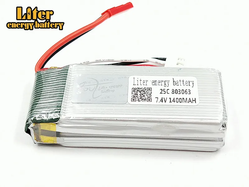 7 4 V 1400mAH lipo батарея JST вилка 803063 MJX X101/MJX X102H Rc Quadcopter запасная часть 2S Lipo