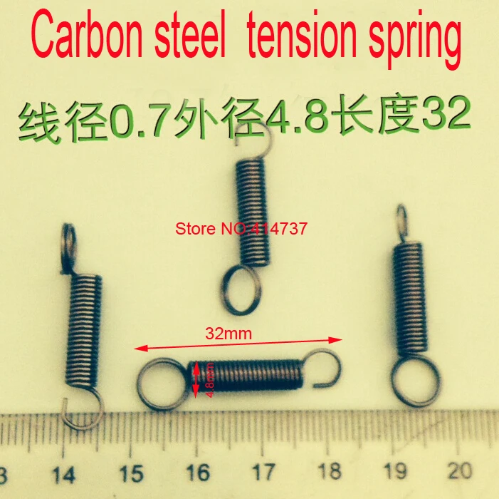 

20pcs/lot 0.7*4.8*32mm 0.7mm wire Carbon steel extension tension spring springs
