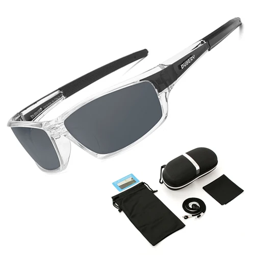 black frame with box UV400 Мужские поляризованные солнцезащитные очки для рыбалки рыбацкие походные лыжные очки велосипедные очки спортивные рыболовные очки - Цвет: black frame with box