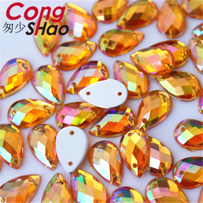 Cong Shao 300 шт. 8*13 мм AB цветные акриловые стразы отделка плоская задняя часть шитье 2