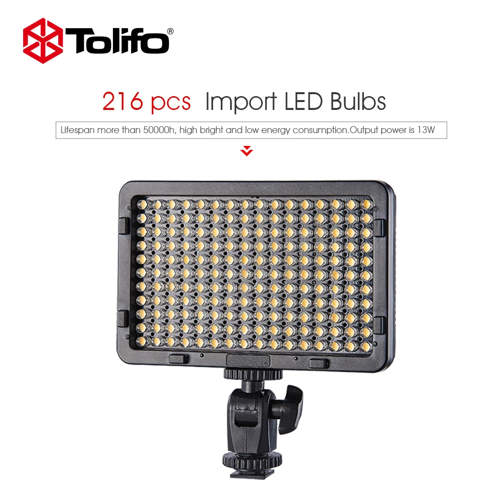 Tolifo PT 216b 13w 216 pcs светодиодный ные лампы с регулируемой яркостью Bi Color 3200K 5600K