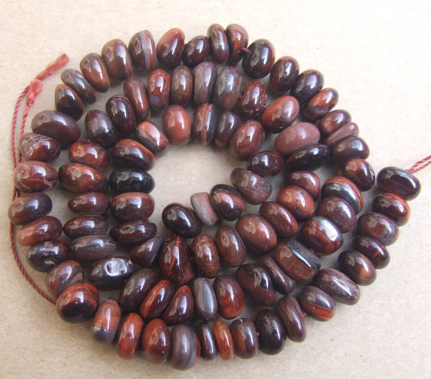 3-8 мм натуральные камни кусочки, свободные бусы 15" - Цвет: Red tiger eye