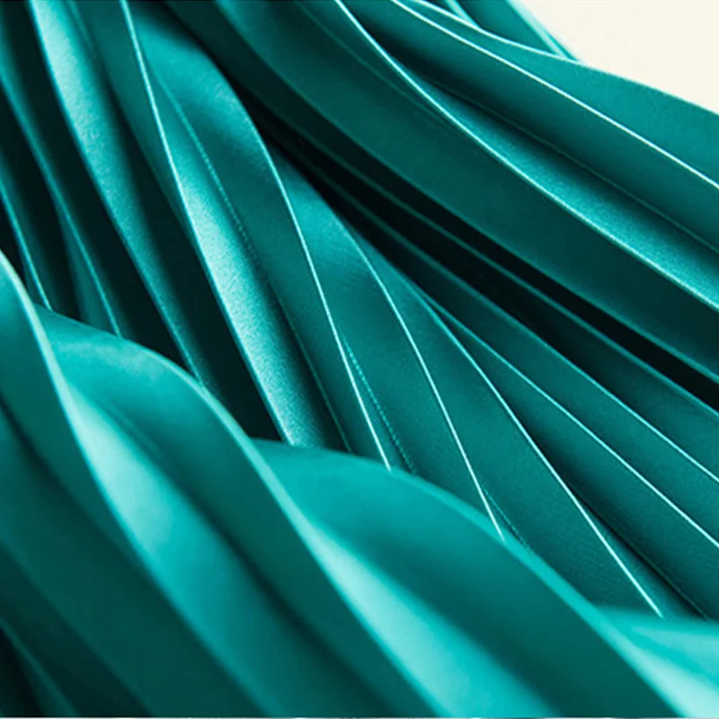 Повседневные плиссированные юбки женская элегантная Однотонная юбка макси с