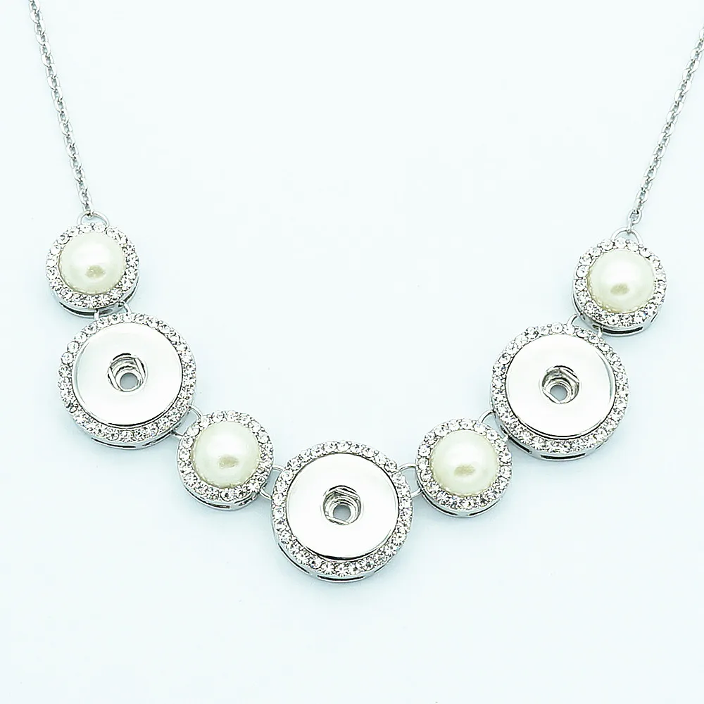 Новый DJ0137 красоты жемчуга круглой формы кнопки с кристаллами оснастки ожерелье 55