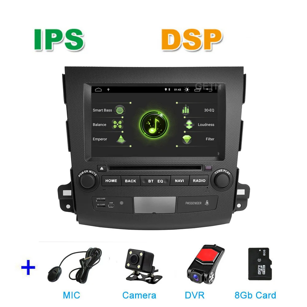 DSP-MIC-CAM-DVR-SD DSP ips Android 10 Автомобильный DVD стерео плеер Автомобильный Радио gps для Mitsubishi Outlander Citroen C-Crosser peugeot 4007 с wifi BT - Color: DSP-MIC-CAM-DVR-SD