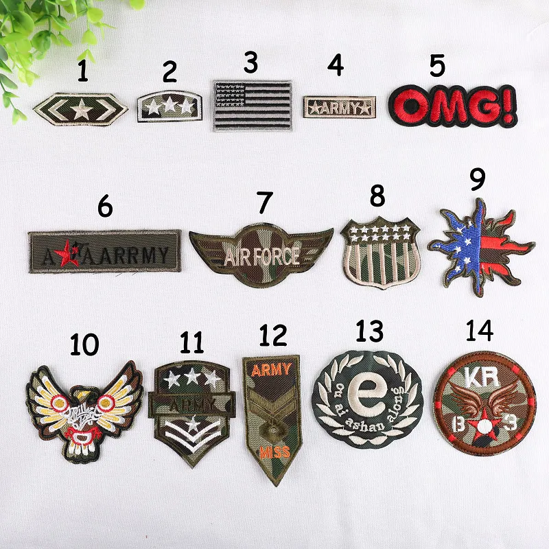 1pc Embroidered Military Camouflage Patches for Clothing Iron on Sew Applique Fabric Clothes Shoes Bags DIY Decoration B | Дом и сад